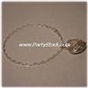 Image 1 : Solid Sterling Silver Link Bracelet w/Heart Charm