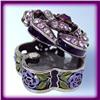 Image 1 : 24K GOLD DECO PURPLE FLOWER BOX SWAROVSKI CRYSTAL