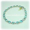 Image 1 : 14K GOLD GENUINE BLUE TOPAZ TENNIS BRACELET 7