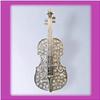 Image 1 : VIOLIN PIN BROOCH 24K GOLD SWAROVSKI CRYSTALS