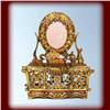 Image 1 : 24K GOLD VANITY SWAROVSKI CRYSTAL JEWELRY BOX DOL