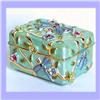 Image 1 : 24K GOLD BLUE DRAGONFLY BOX CHEST TINY SWAROVSKI