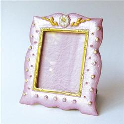 24K GOLD BABY PINK SWAROVSKI CRYSTAL PHOTO FRAME