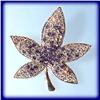 Image 1 : NEW LEAF 24K GOLD & SWAROVSKI CRYSTALS PIN BROOCH