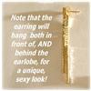 Image 1 : SOLID 14K GOLD DOUBLE DANGLING EARRING DROP 2"