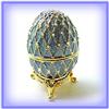 Image 1 : BLUE FABERGE EGG RING BOX GOLD SWAROVSKI CRYSTALS