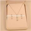 Image 1 : 14K GOLD GENUINE DIAMOND NECKLACE EARRINGS SET