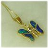Image 1 : OPAL BUTTERFLY NECKLACE SOLID 14K GOLD 18 6.5G