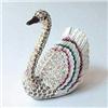 Image 1 : 24K GOLD SWAROVSKI CRYSTAL WHITE PINK SWAN JEWELR