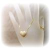 Image 2 : Gold Silver Heart Necklace Simulated Diamonds 17"