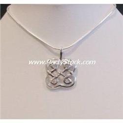 SOLID STERLING SILVER CELTIC PENDANT 18  NECKLACE