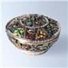 Image 1 : NEW ROUND 24K GOLD SWAROVSKI CRYSTAL JEWELRY BOX
