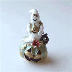 GOLD GHOST HALLOWEEN SWAROVSKI CRYSTAL JEWELRY BO