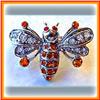 Image 1 : BEE PIN BROOCH 24K GOLD SWAROVSKI CRYSTALS SILVER