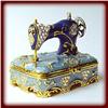 Image 1 : SEWING MACHINE 24K GOLD & CRYSTALS JEWELRY BOX TR