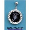 Image 1 : Solid Sterling Silver Onyx Scorpio 18" Necklace