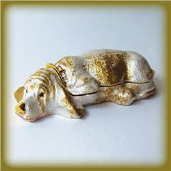 PUPPY HOUND DOG SWAROVSKI CRYSTALS JEWELRY BOX PILL