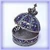 Image 1 : 24K GOLD BLUE DOMED MORROCAN BOX  SWAROVSKI CRYST