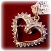 Image 1 : SOLID GOLD 1 CARAT DIAMOND HEART PENDANT CHARM 1"