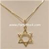 Image 1 : Solid 14k Gold Boy's CHAI Chain Pendant Necklace