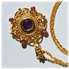 Image 1 : BIG SOLID 22K PENDANT NECKLACE TOURMALINE 14K