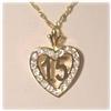 Image 1 : SOLID 14K GOLD & CZ 15 QUINCEANERA PENDANT 25mm2G