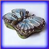 Image 1 : 24K GOLD SWAROVSKI CRYSTAL BLUE 3D BUTTERFLY BOX