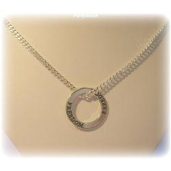 FREEDOM NECKLACE STERLING SILVER AFFIRMATION SOLID