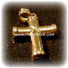 Image 2 : BIG! PUFFY 3D 14K GOLD CROSS PENDANT 1.2" INCH TALL CHARM