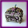 Image 1 : 24K GOLD & SWAROVSKI CRYSTALS PEACOCK JEWELRY BOX