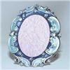 Image 1 : TINY OVAL PHOTO FRAME GOLD SWAROVSKI CRYSTAL BLUE