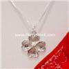 Image 1 : DOGWOOD FLOWER SOLID STERLING SILVER NECKLACE 18