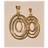 Image 1 : BIG! SOLID 14K GOLD 3 tone 2 Earrings Hoops 1"