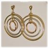 Image 2 : BIG! SOLID 14K GOLD 3 tone 2 Earrings Hoops 1"
