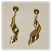 Image 1 : SOLID 14K GOLD CORKSCREW DANGLE DROP EARRINGS 1.5"