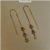 Image 2 : 5" Solid 14K Gold Chain Threader Drop Earrings