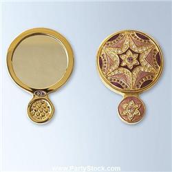 24K GOLD SMALL PURSE MIRROR RED SWAROVSKI CRYSTAL