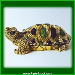 BABY TURTLE TORTOISE 24K GOLD CRYSTAL JEWELRY BOX