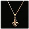 Image 1 : FLEUR DE LIS LYS FRENCH SOLID 14K GOLD NECKLACE