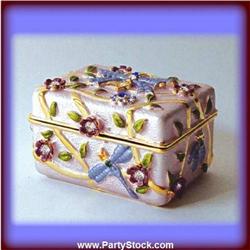 DRAGONFLY 24K GOLD & CRYSTALS JEWELRY BOX TRINKET