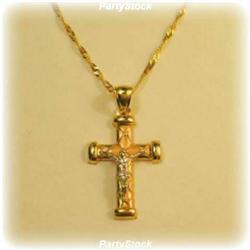 Solid 14K Gold Crucifix 3Tone Rose Yellow White