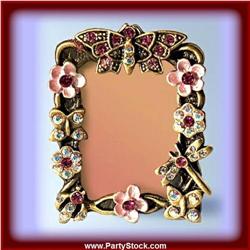 24K GOLD SWAROVSKI CRYSTAL PHOTO FRAME   1 X 1.5