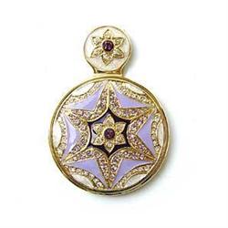 PURSE MIRROR 24K GOLD SWAROVSKI CRYSTAL LAVENDER