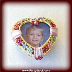 24K GOLD HEART SHAPED PHOTO BOX SWAROVSKI CRYSTAL