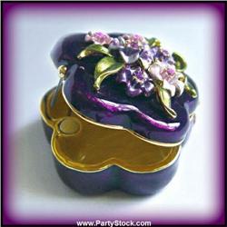 24K GOLD SWAROVSKI CRYSTAL JEWELRY BOX   D-239