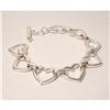 Image 1 : SOLID STERLING SILVER BIG HEART LINK BRACELET ITA