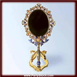 24K GOLD SWAROVSKI CRYSTAL MIRROR ON STAND  D-105