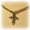 Image 1 : SOLID 14K GOLD CROSS TRI-COLOR 3 TONE NECKLACE