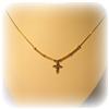 Image 2 : SOLID 14K GOLD CROSS TRI-COLOR 3 TONE NECKLACE