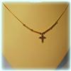 Image 5 : SOLID 14K GOLD CROSS TRI-COLOR 3 TONE NECKLACE